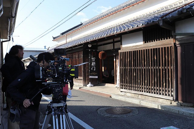 映画「再会の奈良」の撮影の様子